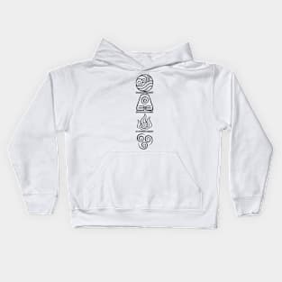 The Four Elements (Black) Kids Hoodie